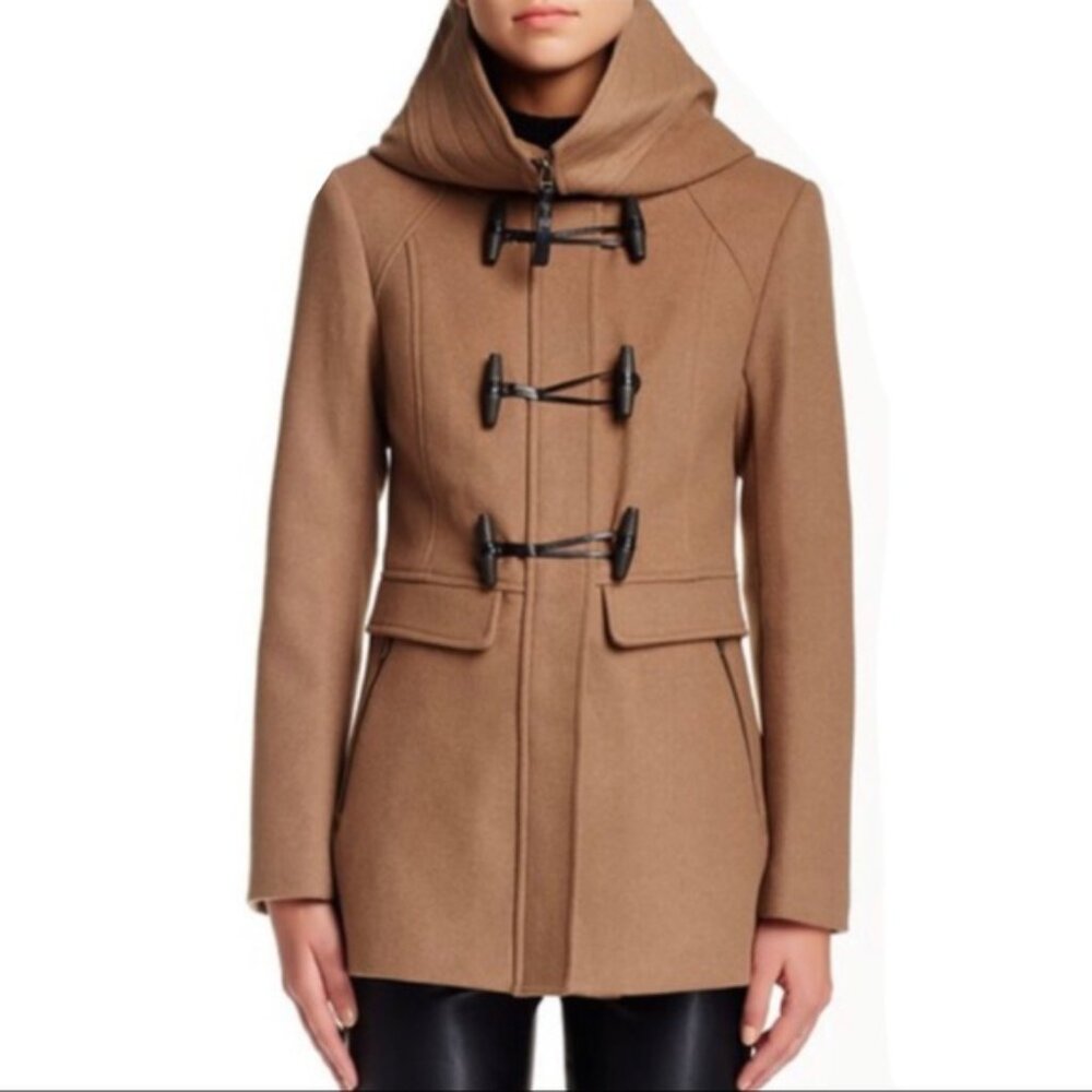 Mackage Zandra Wool & Cashmere Hooded Duffel Coat Camel   XXS   EUC